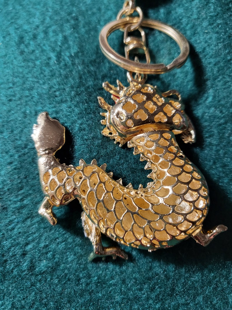 Vintage Dragon Charm Key Chain, Bag Pendant, Car Decor Decorative Key