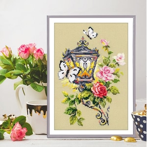 Cross Stitch Kit MAGIC NEEDLE - Light of Allure; Christmas gift; Flowers embroidery; Mother&#39;s Day gift; Valentine&#39;s Day Gift