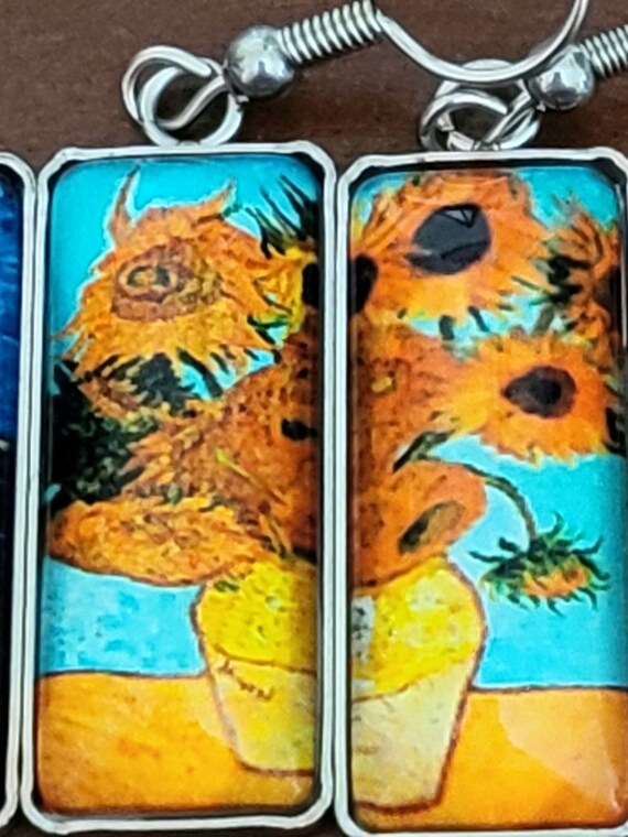 Set of 2 Van Gogh Painting Inspired Earrings - "S… - image 4