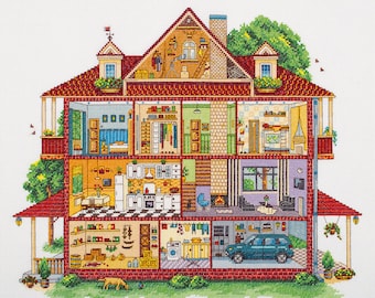 Cross Stitch Kit By Panna  -  Country House