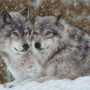 Cross Stitch Kit by LUCA-S -  TWO WOLVES