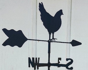 The Lazy Scroll Hen Garden Mounted Weathervane Black Wrought Iron Look
