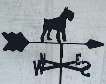 The Lazy Scroll Schnauzer Roof Mounted Weathervane Black Wrought Iron Look