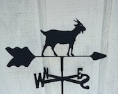 The Lazy Scroll Goat Roof Mounted Weathervane Black Wrought Iron Look