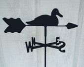 The Lazy Scroll Duck Roof Mounted Metal Weathervane Black Wrought Iron Look