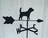 The Lazy Scroll Beagle Roof Mounted Weathervane Black Wrought Iron Look