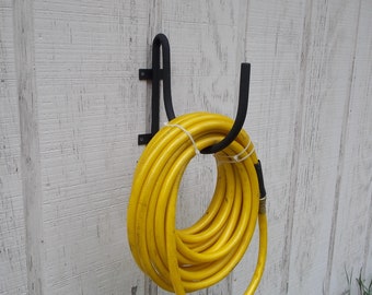 The Lazy Scroll Wall Mounted Wrought Iron Look Heavy Duty Metal Garden Hose Holder
