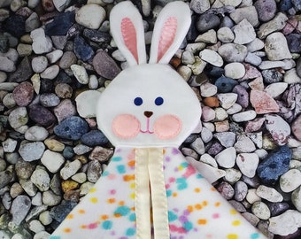 Confetti Bunny Security Blanket / Lovey / Puppet.     Fisher Price Look-alike!