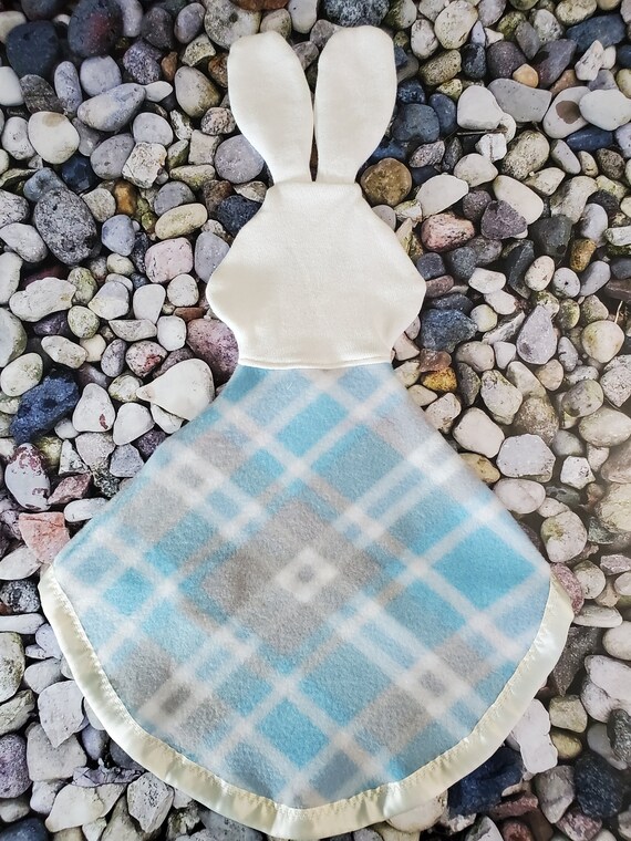 blue bunny security blanket