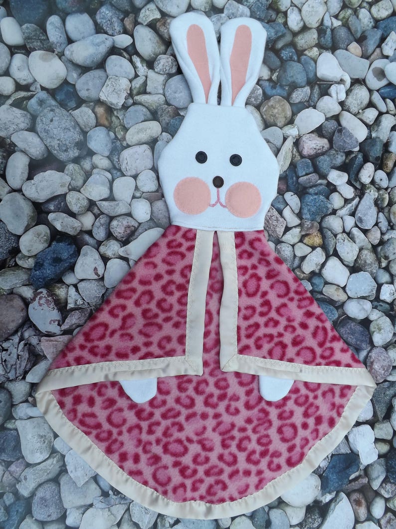 Fisher Price like Pink Bunny Security Blanket Lovey Puppet