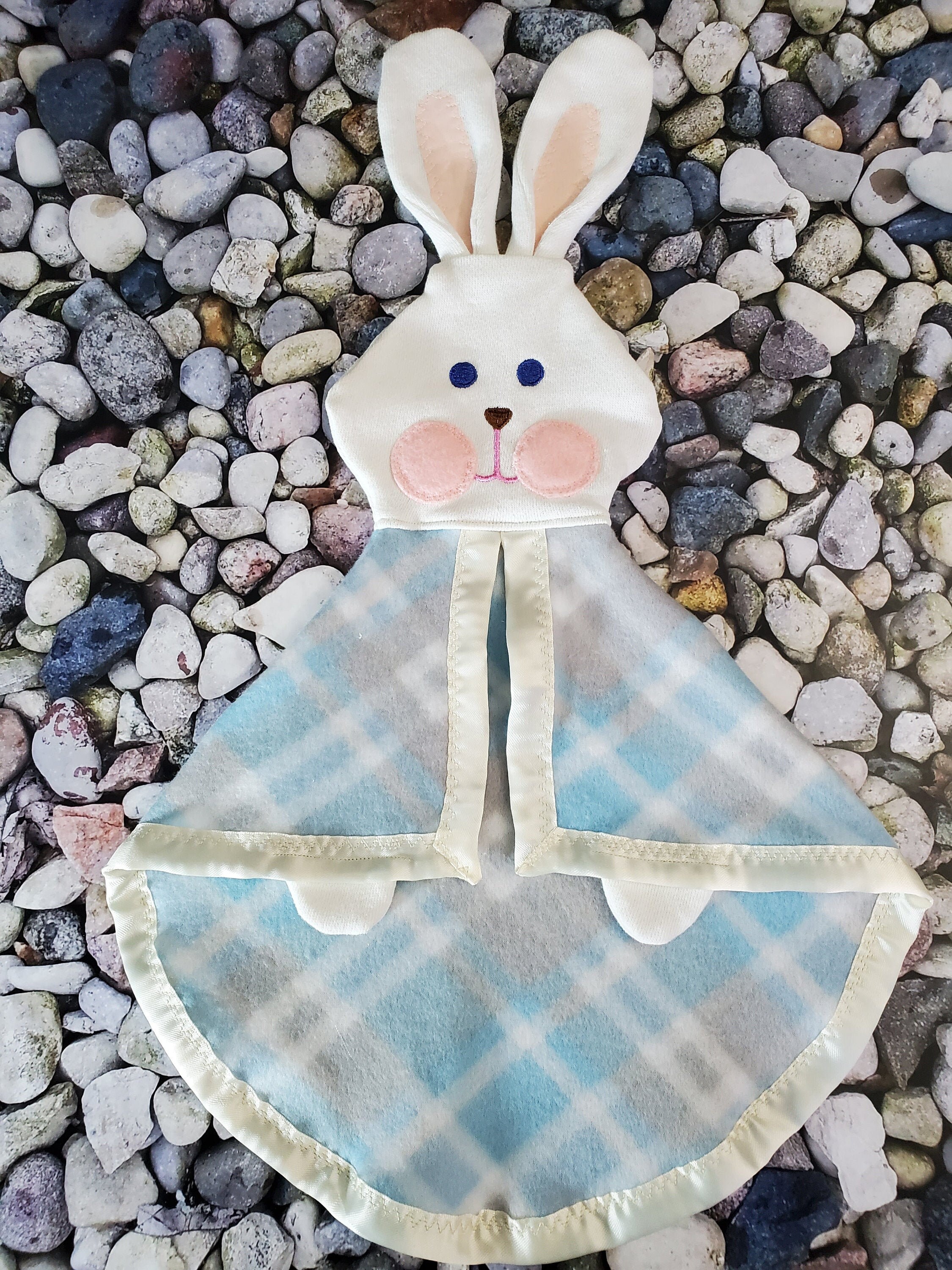 blue bunny security blanket