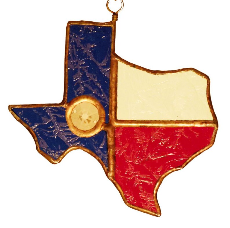 Stained glass Texas suncatcher Etsy