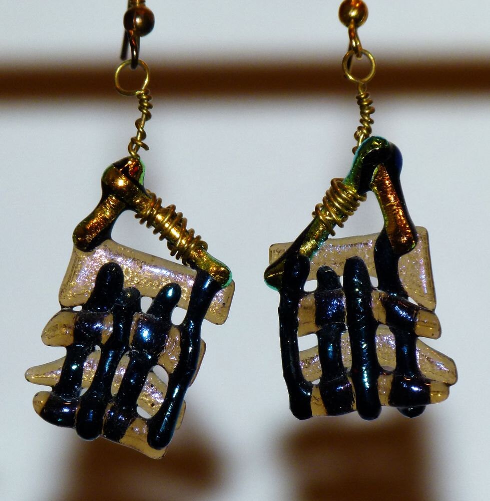 Fused glass earrings Etsy