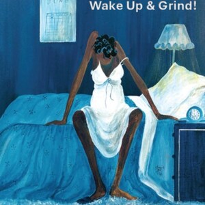 Annie Lee Blue Monday, Get up and grind, Digital Print, Black Art,
