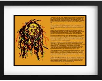 DD Bob Marley Quote/Poem Art Print - Inspiring Words from a Legend