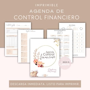 Planificador financiero A4 en español, agenda de finanzas, agenda perpetua sin fecha, diario de gastos y ahorros, control financiero