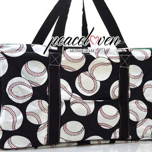 Monogrammed Large Baseball Utility Tote Bag Etsy