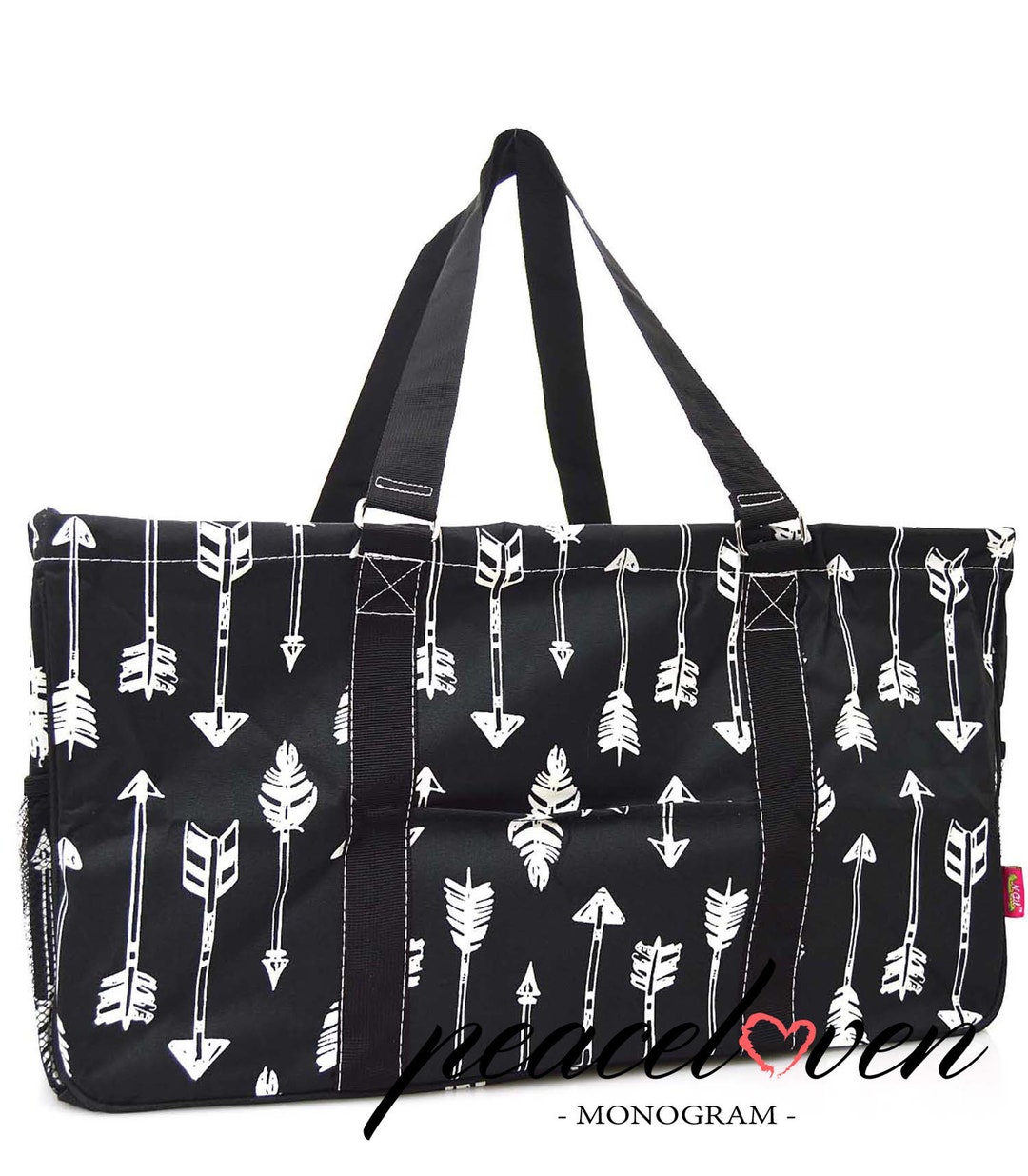 Monogrammed Arrow Print Large Collapsible Utility Storage Tote - Etsy