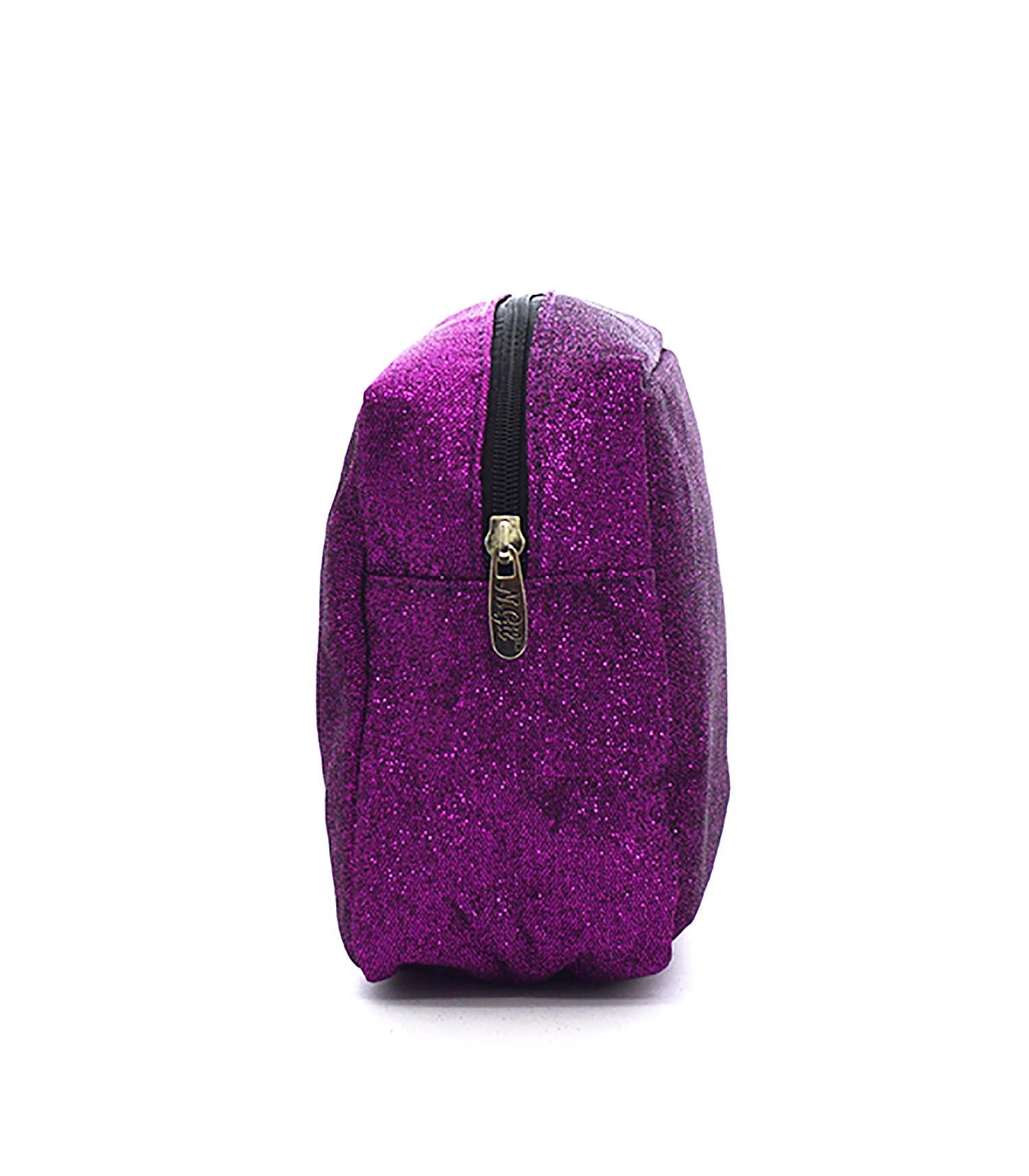 Monogrammed Purple Glitter Large Cosmetic Bag GLE613PUR Etsy