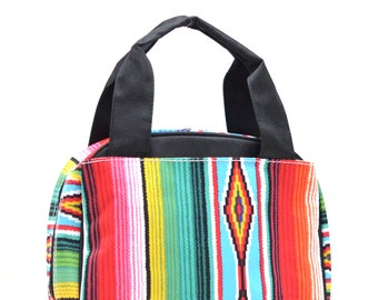 Bolsa térmica para el almuerzo con estampado de sarape monograma SER255BK, Bolsa para el almuerzo escolar, Bolsa para el almuerzo para niños, Bolsa para el almuerzo personalizada, Bolsa térmica para el almuerzo