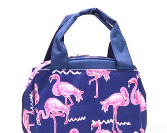 Bolsa térmica para el almuerzo con estampado de flamenco con monograma PIQ255NY, Bolsa para el almuerzo escolar, Bolsa para el almuerzo para niños, Bolsa para el almuerzo personalizada, Bolsa térmica para el almuerzo