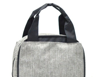 Monogrammed Grey Crosshatch Insulated Lunch Bag XD255GY | School Lunch Bag | Kids Lunch Bag | Personalized Lunch Bag | Insulated Lunch Tote