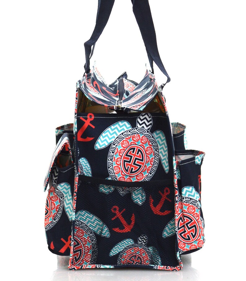 Diaper Bag Beach /& Pool Tote Teachers Gift Monogrammed Turtle Anchor Print Medium Size Utility Tote TUL733 NY Organizing Tote