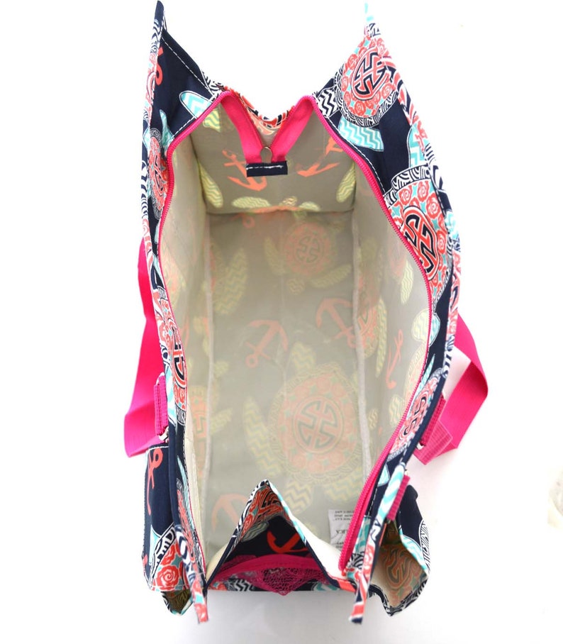 Diaper Bag Beach /& Pool Tote Teachers Gift Monogrammed Turtle Anchor Print Medium Size Utility Tote TUL733 NY Organizing Tote