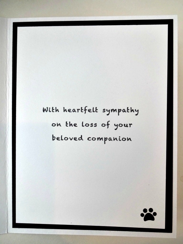 Dog Sympathy Card Pet Loss Choose breed Condolence Card Etsy