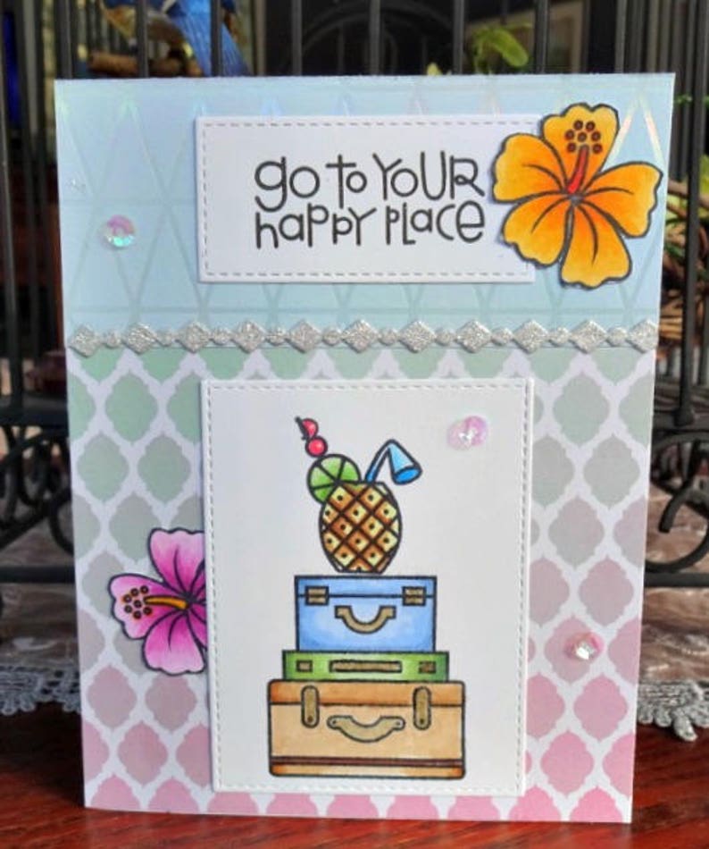 Happy Vacation cardGoing AwaySuitcase LuggageBon Voyage | Etsy
