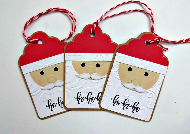 Handmade Santa Tags Holiday Name Tags Christmas Gift Tags | Etsy