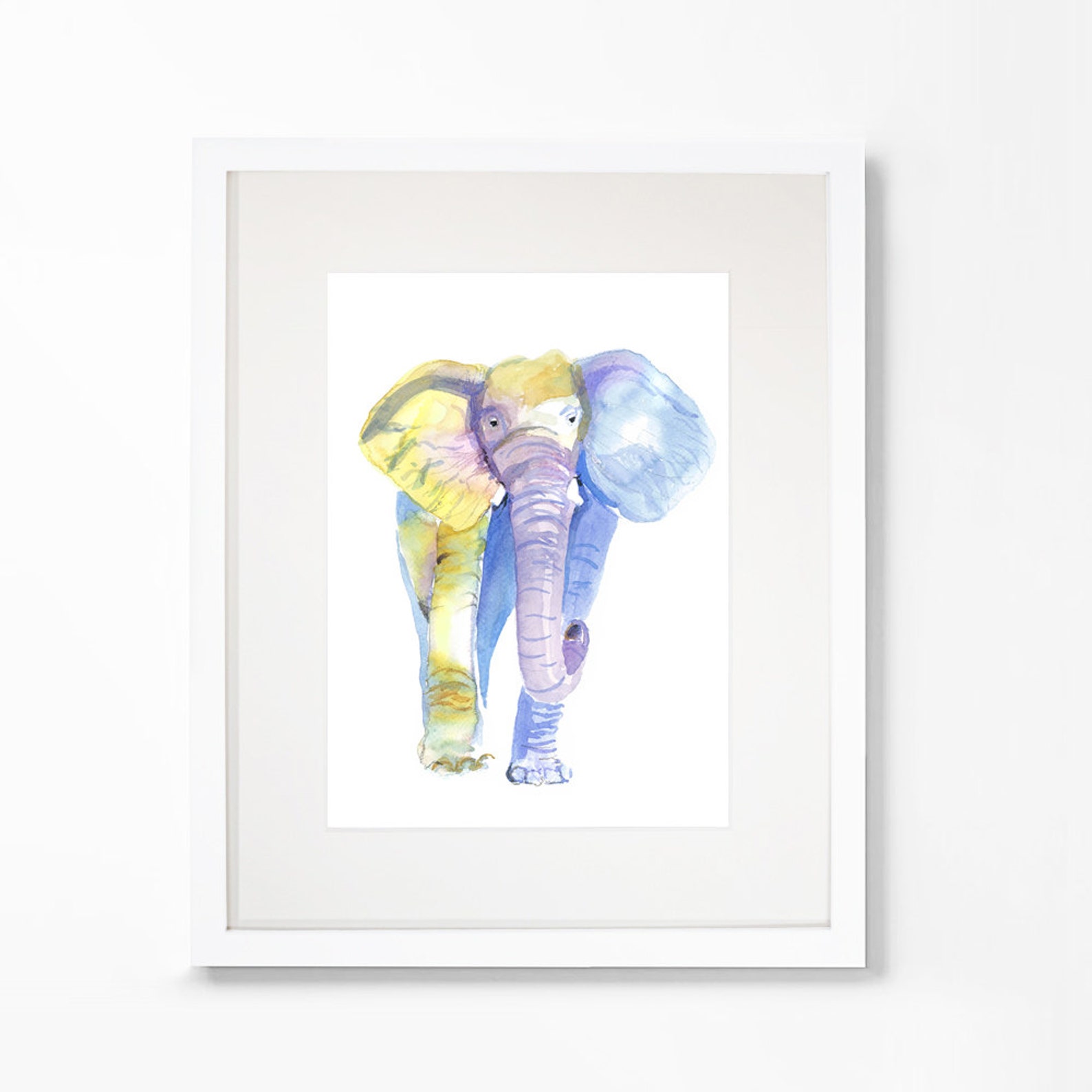 Watercolor Elephant Printable Wall Art Living Room Clipart Etsy