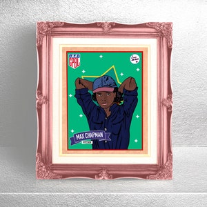 Max Chapman A League of Their Own Inspired Somerset Velvet Giclée Print, AAGPBL, Baseball, Baseball Card, All Stars, Fine Art Print