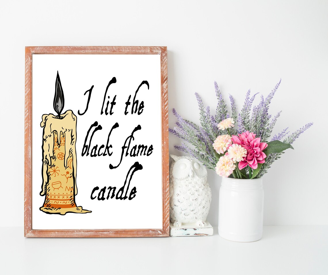 Black Flame Candle Print Hocus Pocus Hocus Pocus Print | Etsy