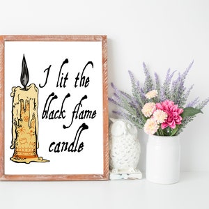 Black Flame Candle Print, Hocus Pocus, Hocus Pocus Print, Halloween ...