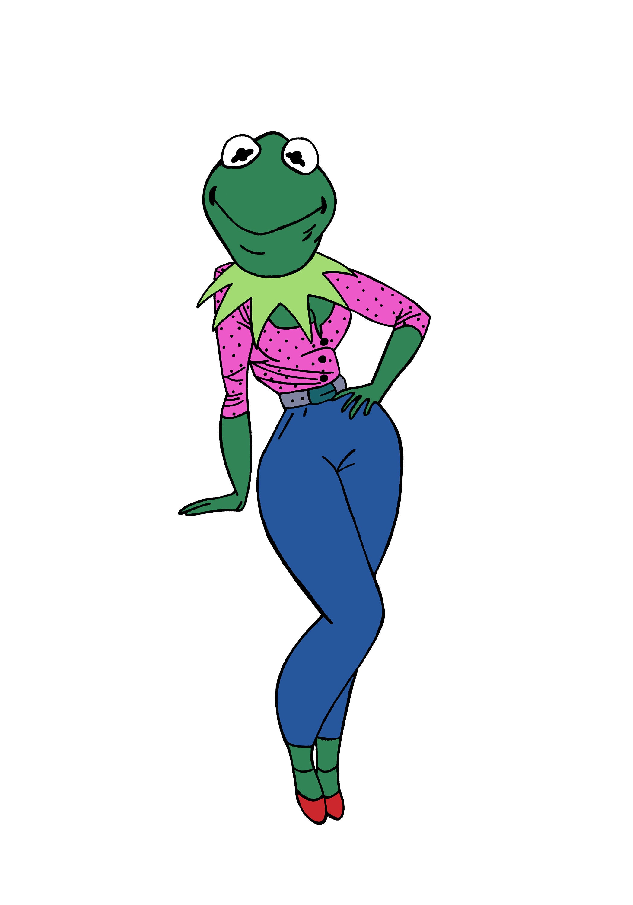 Kermit Muppet Inspired Pin Up Sticker Pin Up Muppets Etsy