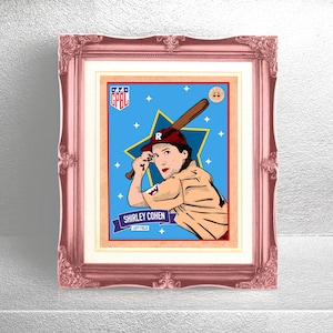 Shirley Cohen A League of Their Own Inspired Somerset Velvet Giclée Print, AAGPBL, Baseball, Baseball Card, Rockford Peaches, Fine Art Print