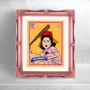 May Mordabito A League of Their Own Inspired Somerset Velvet Giclée Print, AAGPBL, Baseball, Baseball Card, Rockford Peaches, Fine Art Print