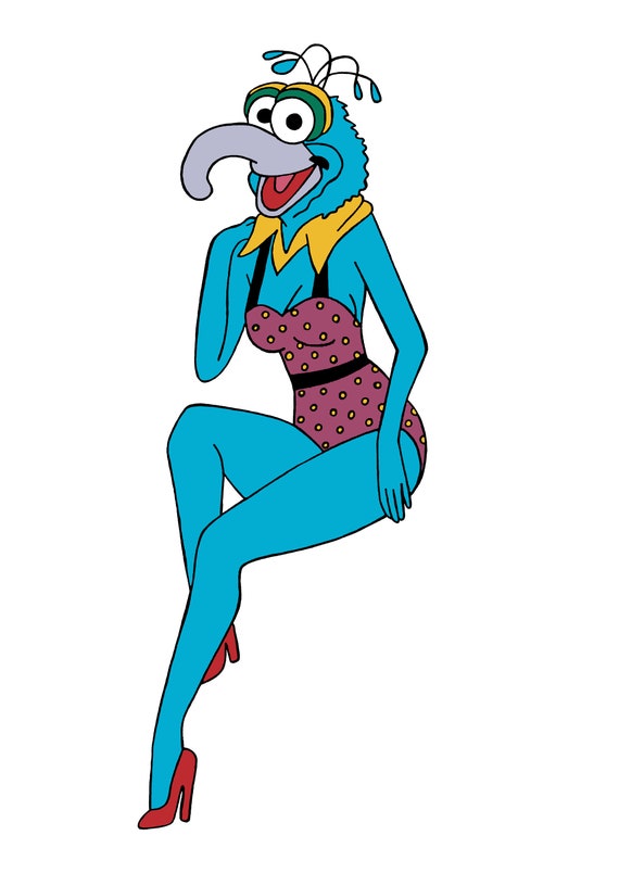Gonzo Muppet Inspired Pinup Print, Pin Up, Muppets, Gonzo, Blue