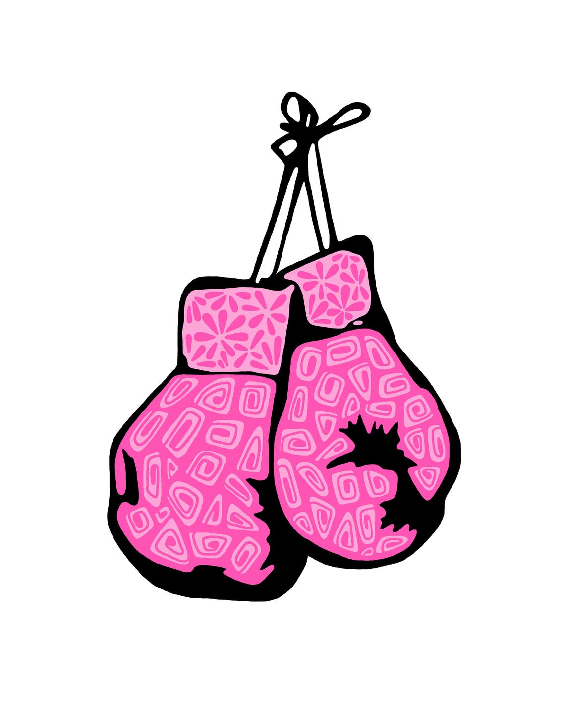 Breast Cancer Boxing Gloves Print Breast Cancer Awareness Etsy