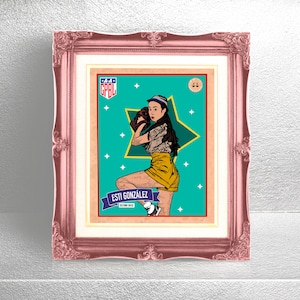Esti González A League of Their Own Inspired Somerset Velvet Giclée Print, AAGPBL, Baseball, Baseball Card, Rockford Peaches, Fine Art Print