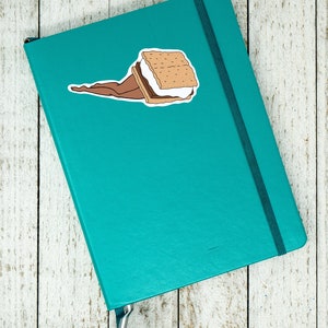 S&#39;mores Sticker, Food, Chocolate, Graham Crackers, Marshmallow, Hiking, Camping, Vinyl Sticker, Die-Cut Sticker