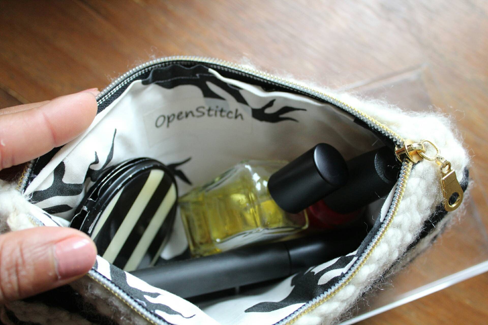Ruffle Pencil Pouch, Stripe