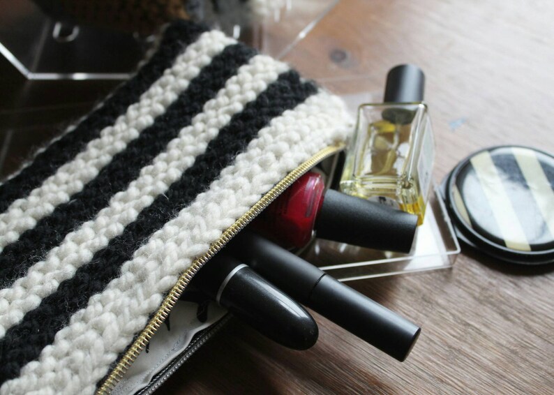 Stripe Zip Cosmetic Pouch main image 1