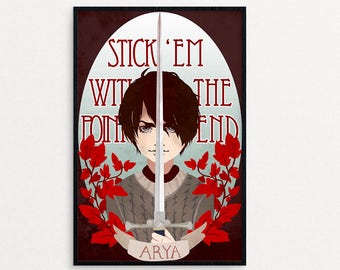 Arya Game of Thrones Poster | fanart print, game of thrones, GoT, TV, Stark, Gift