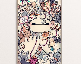 Hairy Babies Baymax | Cats | Kitties | Kitten |Wall Art| Poster | Print | Anime
