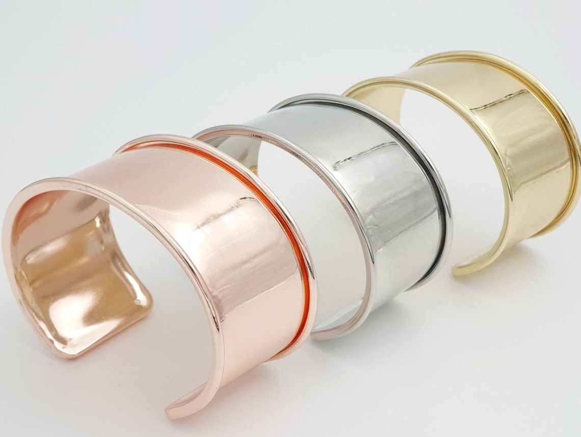 35mm Wide Edged Cuff Bracelet Blank Etsy