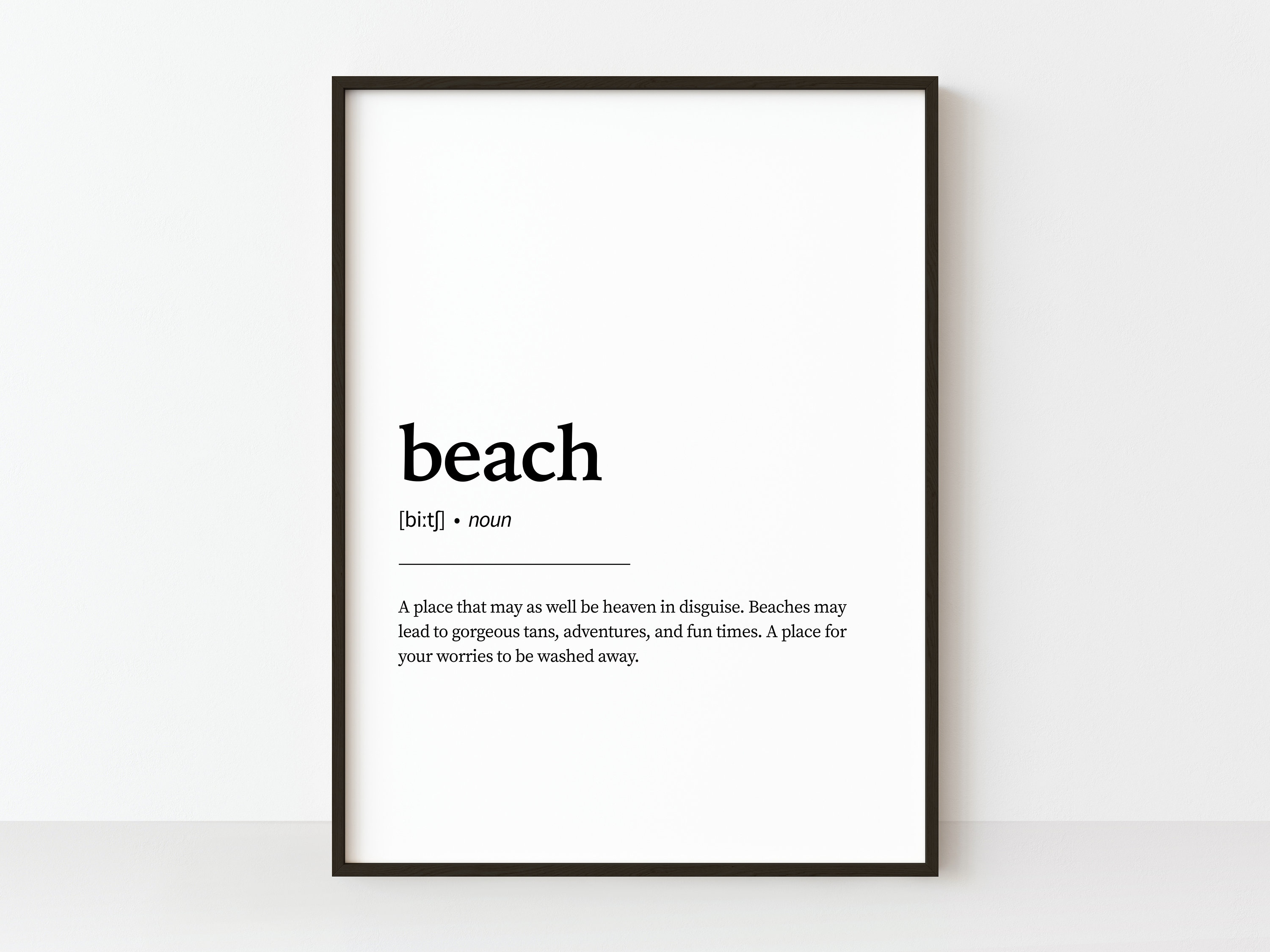 Beach Definition Print, Printable Wall Art, Beach Wall Art, Beach Quote Print, DIY Home Decor, Holiday Print, Travel Wall Art, Beach Art