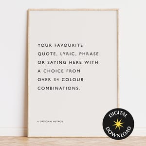 Individuelles Zitat Print Wandkunst, personalisierter Text Druck, individuelles Typografie Poster Geschenk