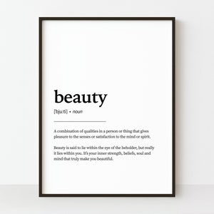 Beauty Definition Print, Printable Wall Art, Beauty Quote Wall Art, Beauty Quote Print, DIY Home Decor, Beauty Wall Art, Gift For Her
